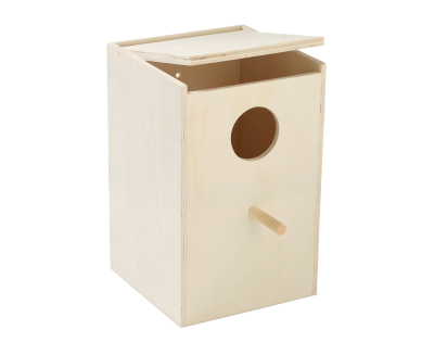 Wooden birdhouse parakeet 15x14,5x22,2cm Ø4,5cm