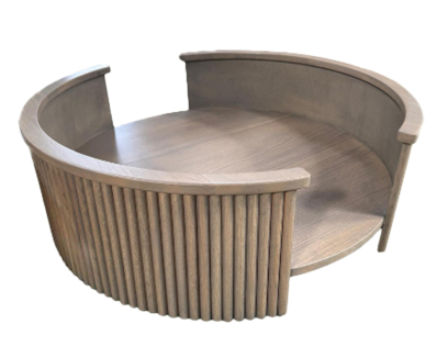 Elite Pouf Hout grijs