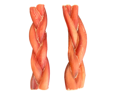 Braided beef chew stick (labelled)