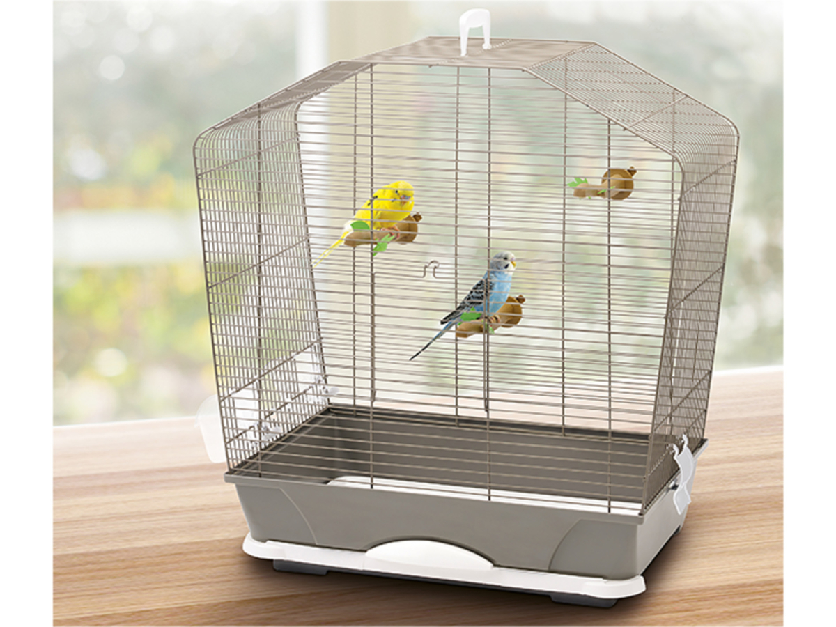 Cage pour oiseaux Daisy beige/bleu, 56X36,5X62cm Volière et cage -  AGZ000555025