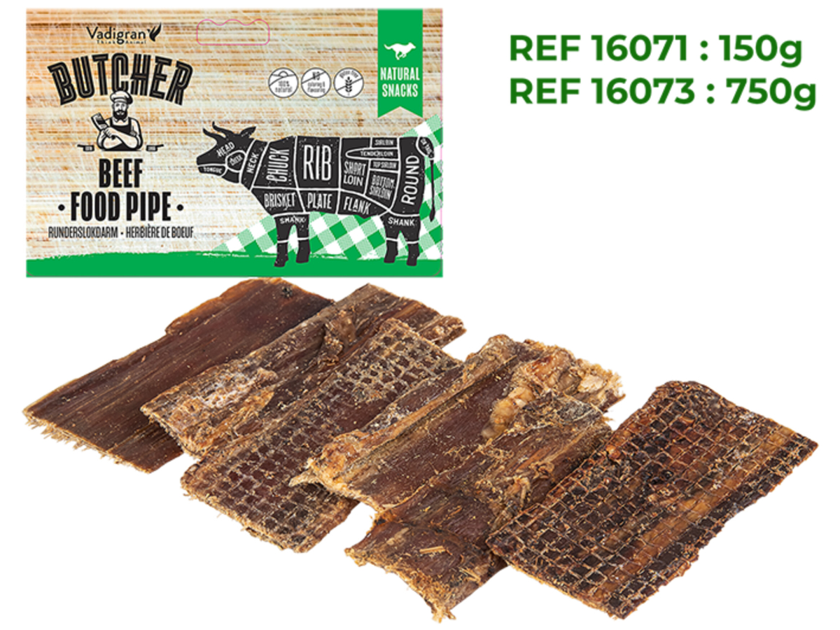Butcher Natural Snacks DogBeef food pipe 150g Vadigran