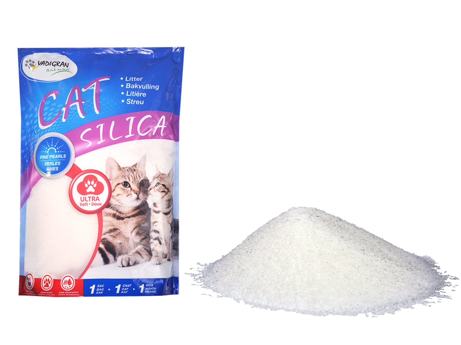 Vadigran litière chat Litière chat ChatCat Litter Silica Perles