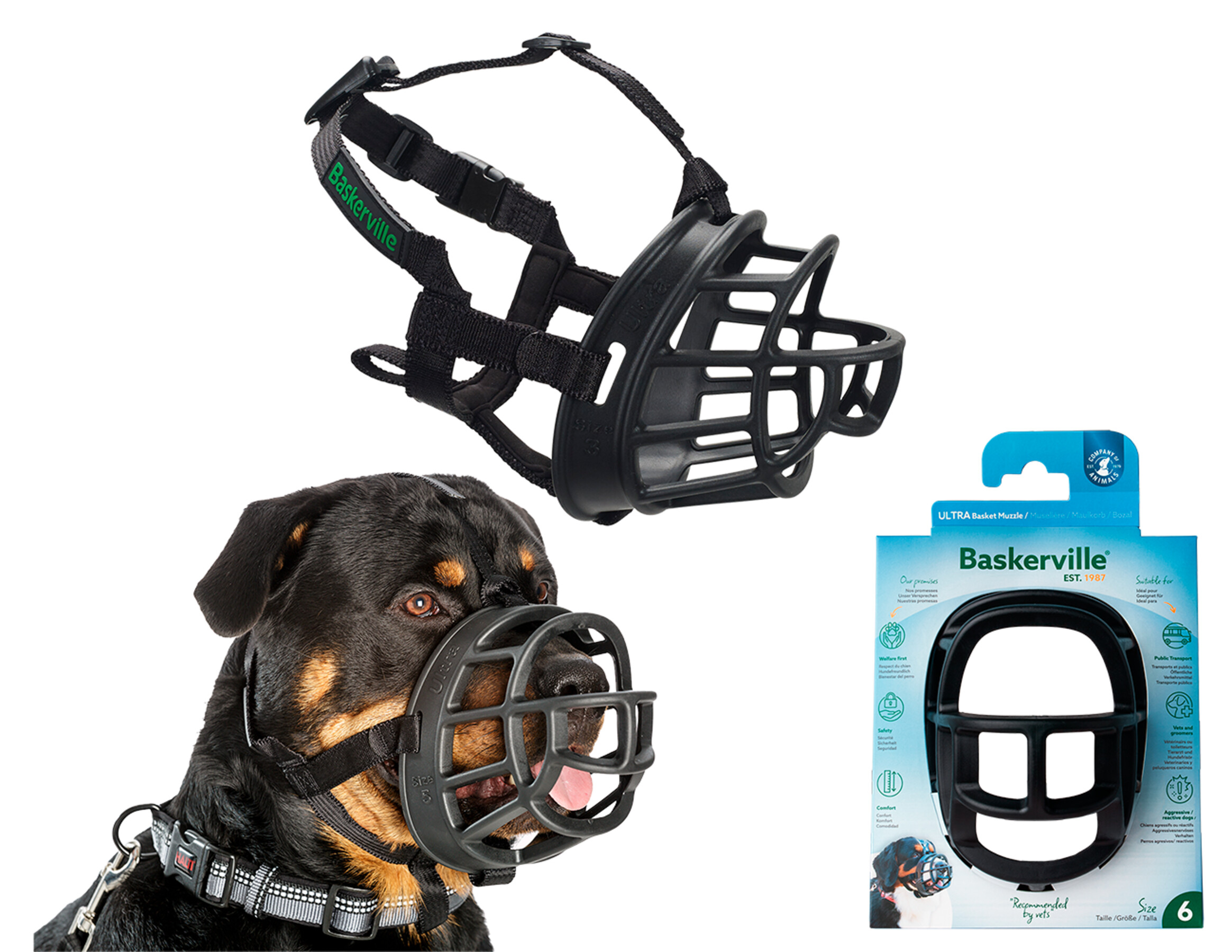 Muzzles - Training - DogBASKERVILLE ULTRA Muzzle nr 6 Rottweiler