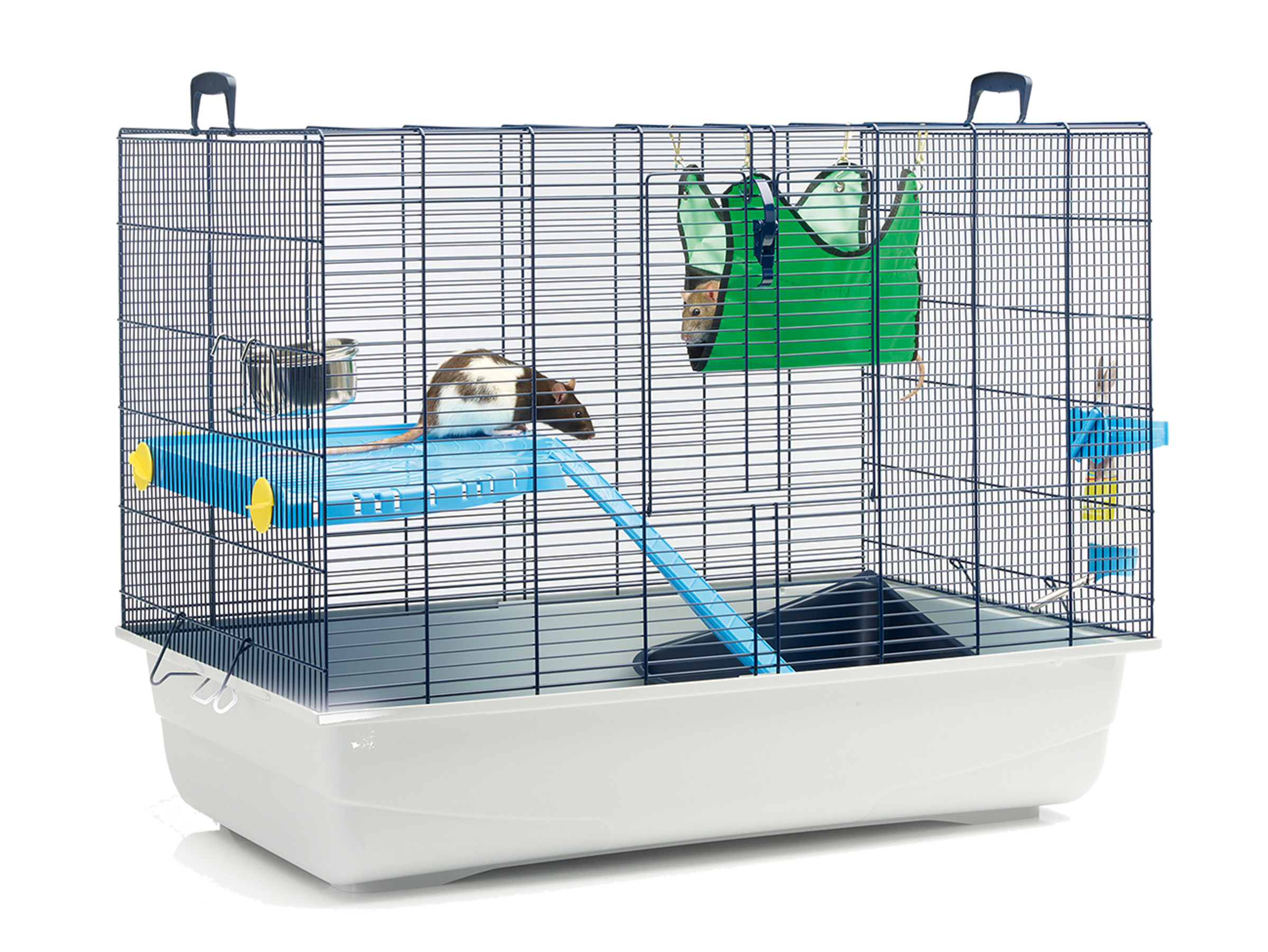 Cages d'intérieur - Clapiers, cages et accessoires - RongeursCage rat/furet  Freddy2 bleu marine/gris 80x50x63cm - Vadigran