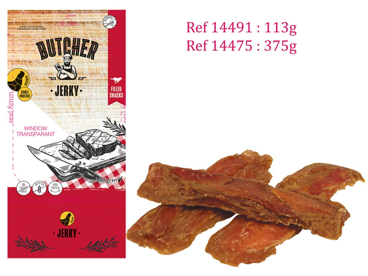 Butcher Filet Snacks ChienChicken Jerky 375g Vadigran